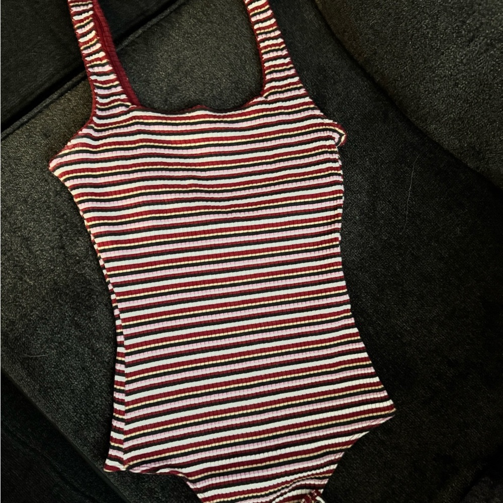 Hollister Striped Tank Bodysuit, Size S